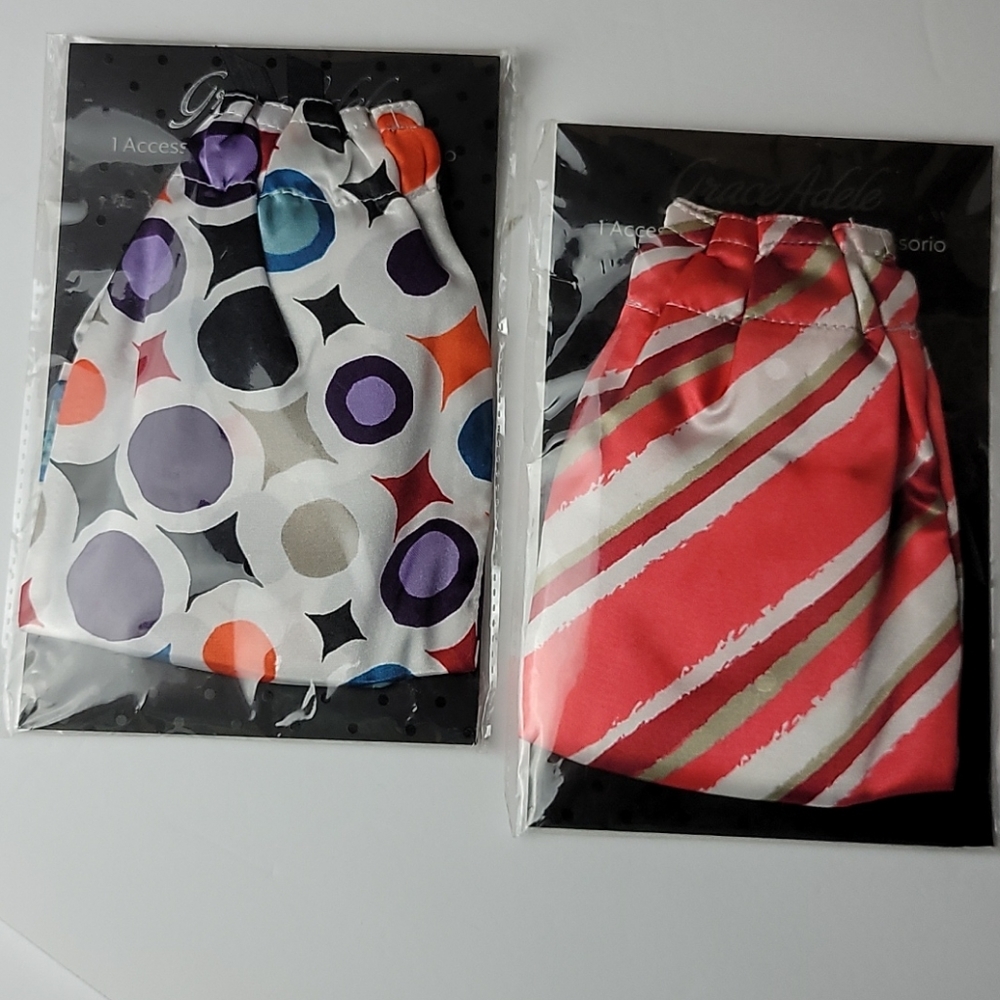GRACE ADELE Bag Scarves Lot of 2 with Bag